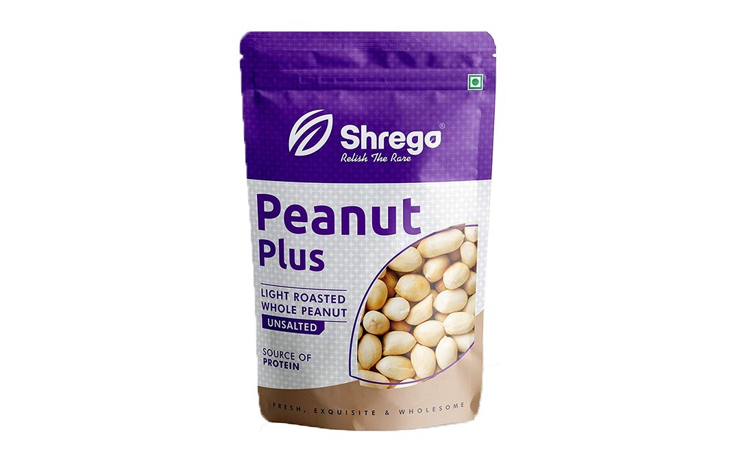 Shrego Peanut Plus Light Roasted Whole Peanut Unsalted   Pack  200 grams